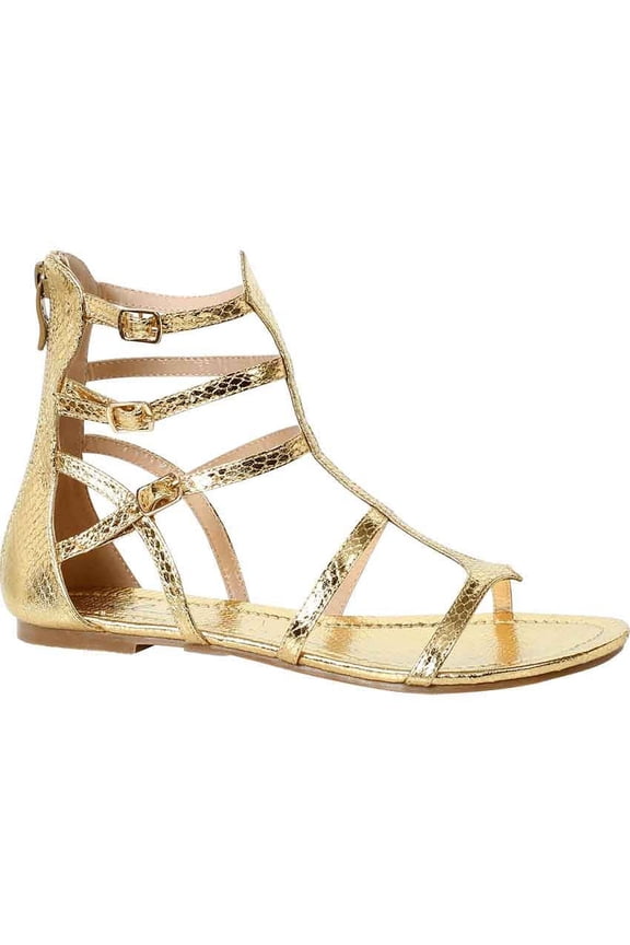 Womens Short Gladiator Sandals in Bronze, size: 10 | Leather by Medieval Collectibles