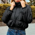 thumbnail image 1 of Womens Short Puffer Jacket Stand Collar Puffy For Fashionable Winter Warmth Womens Winter Coats, 1 of 6
