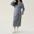 thumbnail image 1 of Womens Short Robe Womens Robes Robe Womens Cute Long Style, Solid Color Robes For Women Womens Summer Robes Grey Bath Robe, 1 of 4