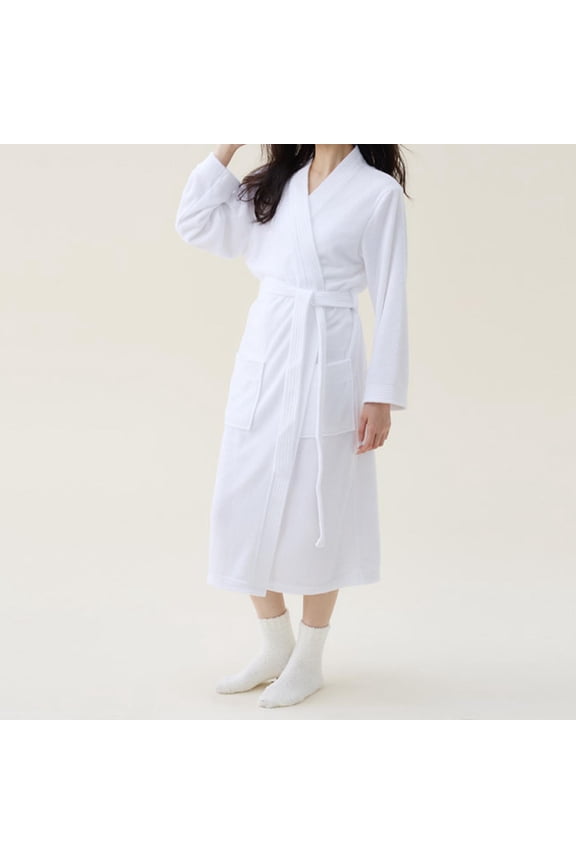 Womens Short Robe Womens Robes Robe Womens Cute Long Style, Solid Color Robes For Women Womens Summer Robes White Bath Robe