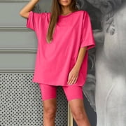 Womens Short Sets 2 Piece Outfits Sets Top & Loose Fit Shorts Cute Summer Outfits Woman Clothes