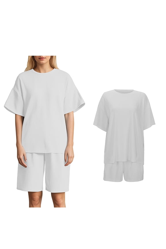 Womens Short Sets Two Piece Outfits Sets Short Sleeve Tops Shorts Summer Dresses Womens Sets