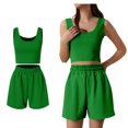 thumbnail image 1 of Womens Short Sets Two Piece Set Sleeveless Tank Tops & Shorts Summer Outfits Travel Outfits for Women, 1 of 5