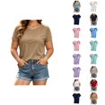 thumbnail image 1 of Womens Short Sleeve Athletic T Shirt Tops Basic T Shirts with Built In Bra T Shirts Tees, 1 of 5