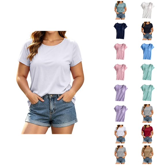 Womens Short Sleeve Athletic T Shirt Tops Basic T Shirts with Built In Bra T Shirts Tees