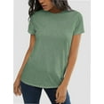thumbnail image 1 of Womens Short Sleeve Basic Shirts Crewneck Tees Loose Fit Fashion Tops Casual Summer Clothes, 1 of 7