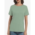 thumbnail image 1 of Womens Short Sleeve Basic Shirts Crewneck Tees Loose Fit Fashion Tops Casual Summer Clothes, 1 of 6