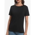 thumbnail image 1 of Womens Short Sleeve Basic Shirts Crewneck Tees Loose Fit Fashion Tops Casual Summer Clothes, 1 of 6