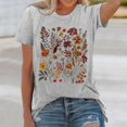 thumbnail image 1 of Womens Short Sleeve Blouses Loose Fit Tops Graphic Print Trendy 2025 Basics Crew Neck T Shirt, 1 of 5