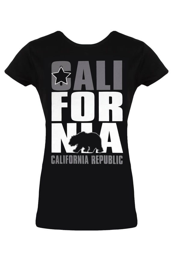 Womens Short-Sleeve California Republic T-Shirt - Black - Medium
