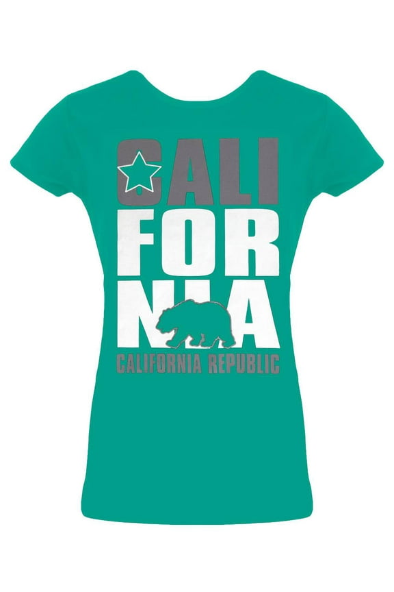 Womens Short-Sleeve California Republic T-Shirt - Kelly Green - Medium