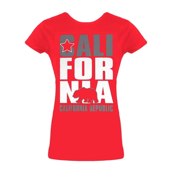 Womens Short-Sleeve California Republic T-Shirt - Red - Small