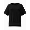 thumbnail image 1 of Womens Short Sleeve Casual Crewneck High Low Shirts Lightweight Pullover Tops, 1 of 5