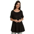 thumbnail image 1 of Womens Short Sleeve Casual Loose Fit Flare Swing Tunic Tops Basic T-Shirt Plus Size, 1 of 6