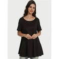 thumbnail image 1 of Women's Plus Size Short Sleeve Tunic Top - Casual Loose Fit Flare Swing T-Shirt, Basic Comfort, 1 of 6