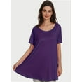 thumbnail image 1 of Women's Plus Size Short Sleeve Tunic Top - Casual Loose Fit Flare Swing T-Shirt, Basic Comfort, 1 of 6