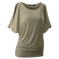 thumbnail image 1 of Womens Short Sleeve Dolman Drape Loose Fit Tunic Top(Plus Size Available), 1 of 5