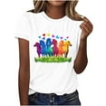 thumbnail image 1 of Womens Short Sleeve Horse Racing Tops Summer Retro Blouse Crew Neck Tee Shirt Stylish Workout Tshirts, 1 of 3