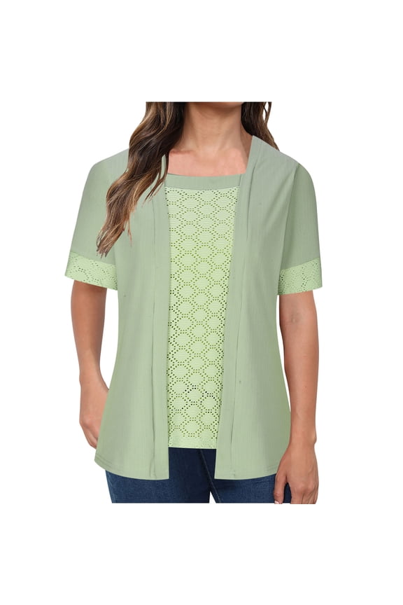 Womens Short Sleeve Loose Twist Knot Front T Shirts Cotton Casual Blouse,Womens Tops Summer Short Sleeve Shirts Striped T-Shirts