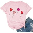 thumbnail image 1 of Womens Short Sleeve Love Heart Valentinas Day T-Shirts Funny Spring Graphic Tee Tops, 1 of 1