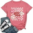 thumbnail image 1 of Womens Short Sleeve Love Heart Valentinas Day T-Shirts Funny Spring Graphic Tee Tops, 1 of 1