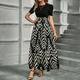 thumbnail image 1 of Womens Short Sleeve Maxi Dresses Empire Waist Long Dress Gray XXL, 1 of 6