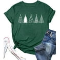 thumbnail image 1 of Womens Short Sleeve Merry Christmas T-Shirts Christmas Tree Bright Graphic Tee Tops (XL,1 Green), 1 of 1