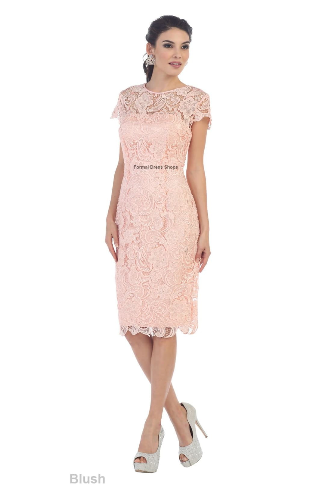 Womens blush lace clearance dress