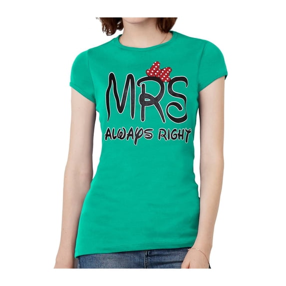 Womens Short-Sleeve Mrs. Always Right T-Shirt - Kelly - Large