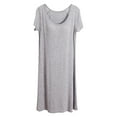 thumbnail image 1 of Womens Short Sleeve Nightgown - Solid Color, Soft Cotton Blend, Casual Sleepwear, Plus Size, M-XXXXL, Spring/Fall/Winter, 1 of 4