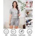 thumbnail image 1 of Womens Short Sleeve Pajama Sets with Shorts 2 Piece Round Neck Women's Shorts Pajamas Sets Cute Print Womens Summer Sleepwear Set with Pockets, S-XXL, 1 of 9