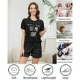 thumbnail image 1 of Womens Short Sleeve Pajama Sets with Shorts 2 Piece Round Neck Women's Shorts Pajamas Sets Cute Print Womens Summer Sleepwear Set with Pockets, S-XXL, 1 of 9