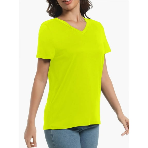 Womens Short Sleeve Round Neck Shirts Summer Top Fashion Basic Tee