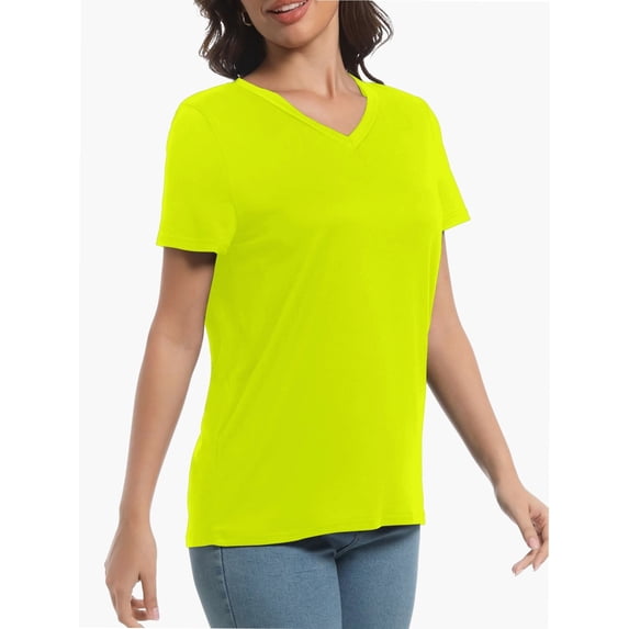 Womens Short Sleeve Round Neck Shirts Summer Top Fashion Basic Tee
