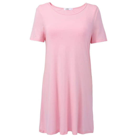 Womens Short Sleeve Sleepshirt Soft Nightdress Comfy Nightgown With Removable Chest Pads