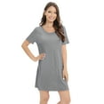 thumbnail image 1 of Womens Short Sleeve Sleepshirt Soft Nightdress Comfy Nightgown With Removable Chest Pads, 1 of 8