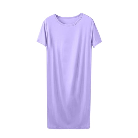 Womens Short Sleeve Soft Modal Nightshirt Nightgown Summer Lightweight Sleepshirt Homewear Plus Size