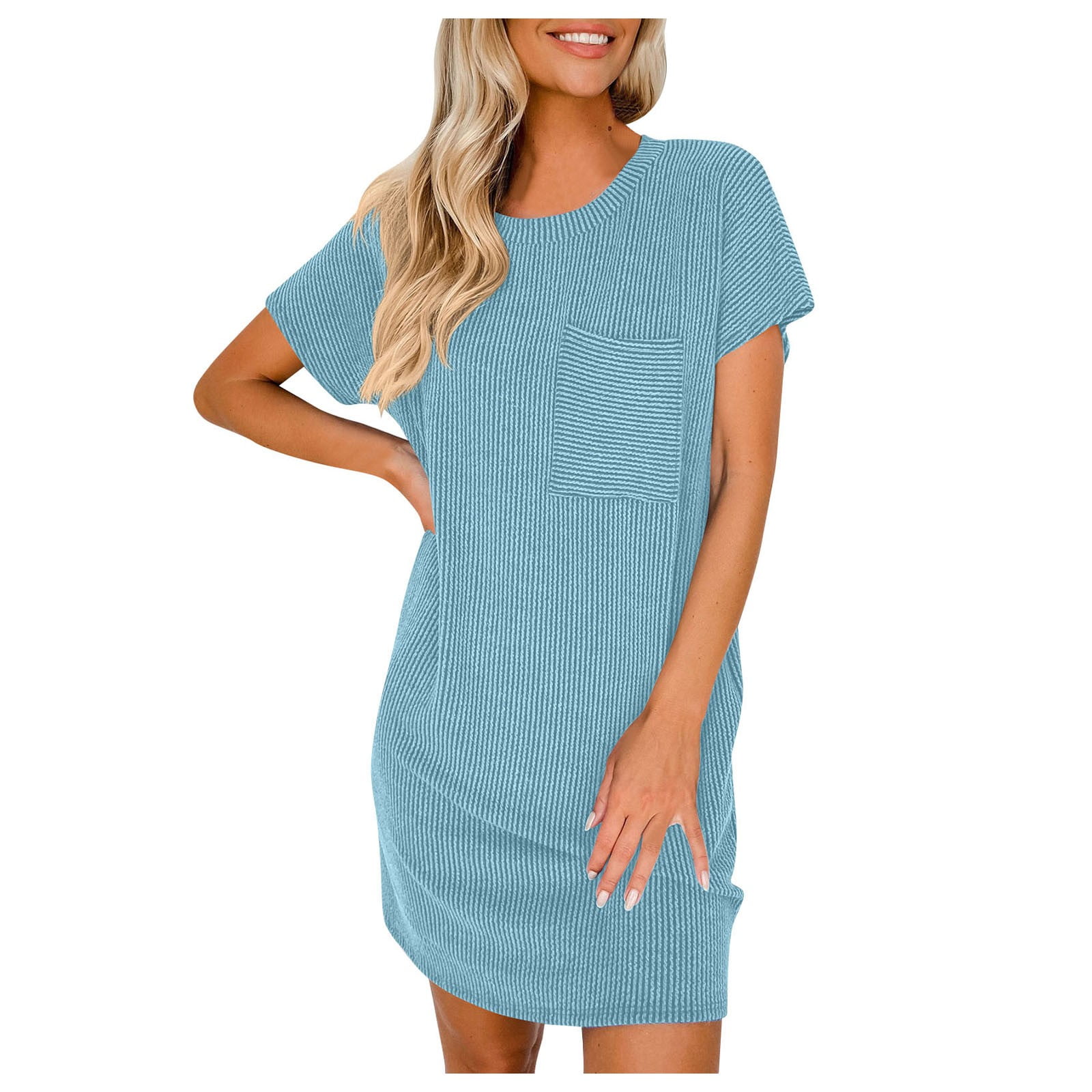 Relaxed-Fit Printed Short Sleeve Shirt Dress main image 0