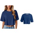 thumbnail image 1 of Womens Short Sleeve T-Shirts Summer Tops Casual Round Neck Solid Short Basic Tees Casual Shirts for Women, 1 of 7