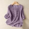 thumbnail image 1 of Womens Short Sleeve Tops Fashionable Casual Solid Color Pleated Cotton and Linen Tops Shirts and T Shirts, 1 of 6