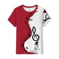 thumbnail image 1 of Womens Short Sleeve Tops Musical Note Print Tees T Shirt Summer Tops Short for Women, 1 of 4