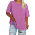 thumbnail image 1 of Womens Short Sleeve Tops Round Neck Short Sleeved Spring/ Basic T-Shirts T-Shirts Top, 1 of 5