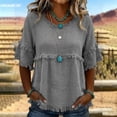 thumbnail image 1 of Womens Short Sleeve Tops Summer 2026 Trendy Boat Day Outfits Dressy Casual Blouses for Work Vacation Mode, 1 of 6