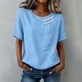 thumbnail image 1 of Womens Short Sleeve Tops Summer Tshirts Round Neck Casual Basic Tee Work 2026 Trendy Outfits with Decorative Buttons, 1 of 8