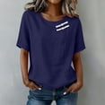 thumbnail image 1 of Womens Short Sleeve Tops Summer Tshirts Round Neck Casual Basic Tee Work 2026 Trendy Outfits with Decorative Buttons, 1 of 8