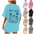 thumbnail image 1 of Womens Short Sleeve Tops T Shirt Beach Oversized Graphic Tees Baggy Aesthetic Shirts Tops Summer Tops L, 1 of 6