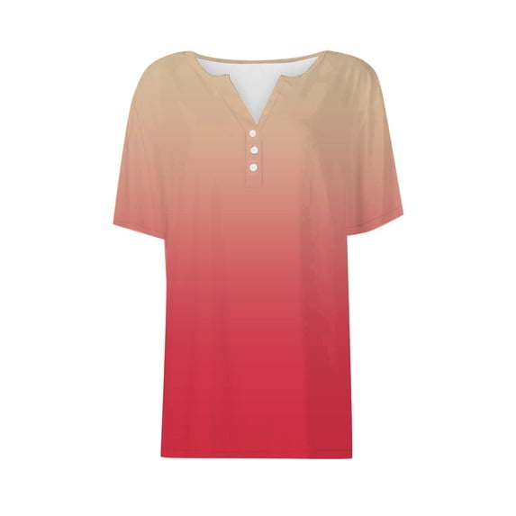Womens Short Sleeve Tops Women's 2026 Summer Vacation Fashion V Neck Short Sleeved Shirt Casual Loose Comfortable Tunic Tops for Women