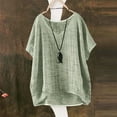 thumbnail image 1 of Breathable Linen Tops for Women Beach Vacation Flowy Summer Outfit, 1 of 5