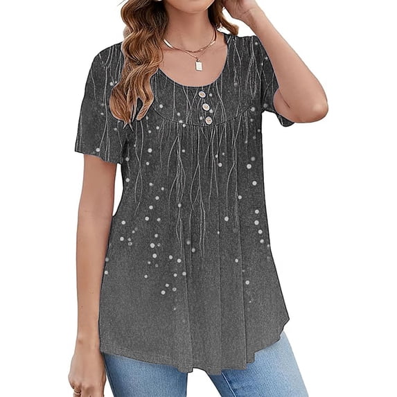 Basic T Shirts for Women Everyday Casual Loose Fit Summer Short Sleeve