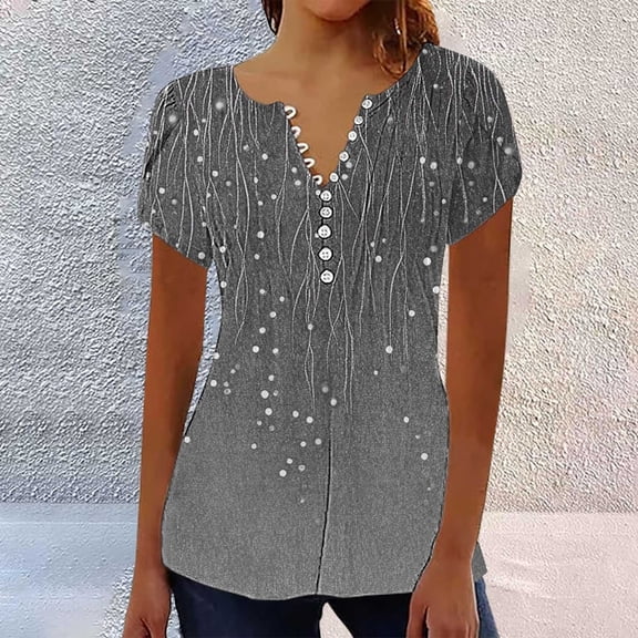 Womens Short Sleeve Tops Yubnlvae Basic Tops for Women 2025 Summer Tops for Women 2025 Trendy Boho Floral Print Tunic Shirts Short Sleeve V Neck Tshirt Casual Loose Blouse